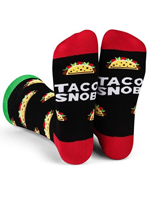 Lavley Funny Food Socks Novelty Gifts For Men, Women & Teens (Hot Sauce, Tacos, Beer, Pickle, Sushi)