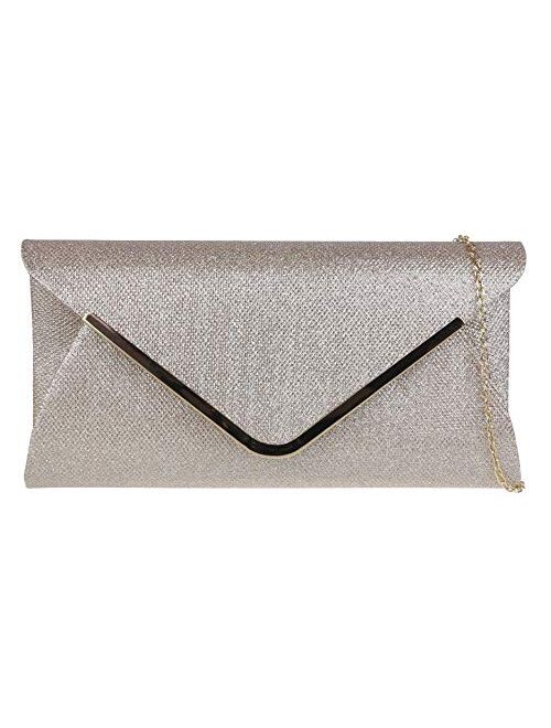 Girly Handbags Metallic Woven Clutch Bag