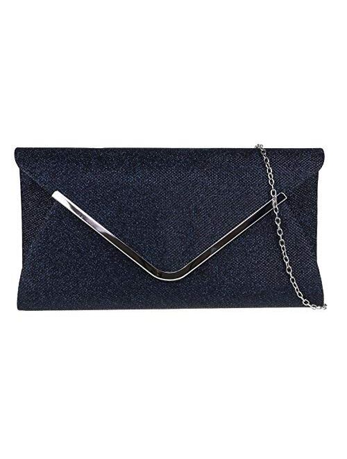 Girly Handbags Metallic Woven Clutch Bag