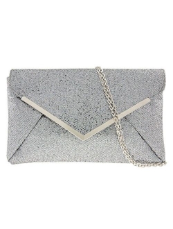 Girly Handbags Oversized Glitter Clutch Bag