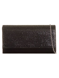 Girly Handbags Diamante Evening Clutch Bag