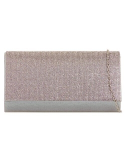 Girly Handbags Diamante Evening Clutch Bag