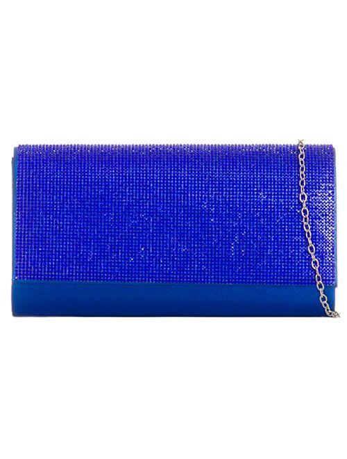 Girly Handbags Diamante Evening Clutch Bag