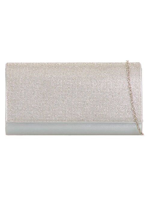 Girly Handbags Diamante Evening Clutch Bag