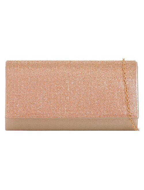 Girly Handbags Diamante Evening Clutch Bag