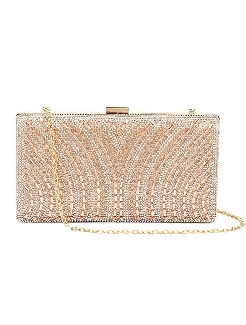 Girly Handbags Womens Diamante Rhinestones Evening Clutch Bag