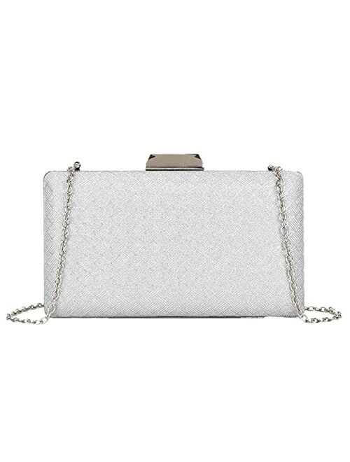 Girly Handbags Womens Glitter Knitting Hard Case Clutch Bag Evening