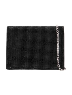 Girly Handbags Womens Glitter Diamante Flap Evening Clutch Bag