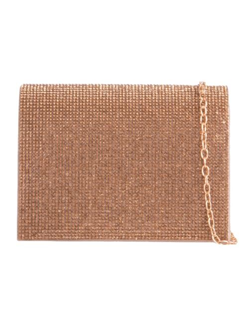 Girly Handbags Womens Glitter Diamante Flap Evening Clutch Bag