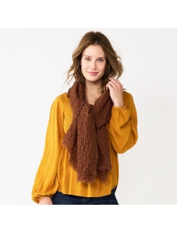 Basket Waffle Solid Wrap Scarf