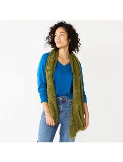 Basket Waffle Solid Wrap Scarf