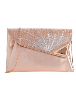 Girly Handbags Womens Oversized Rhinestones Corner Clutch Bag Evening