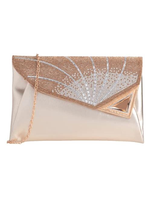 Girly Handbags Womens Oversized Rhinestones Corner Clutch Bag Evening