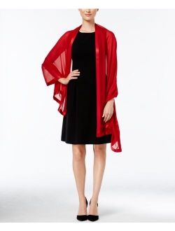 Elegant Satin-Trim Chiffon Evening Wrap