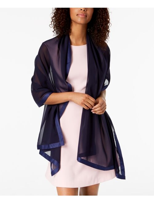 Calvin Klein Elegant Satin-Trim Chiffon Evening Wrap