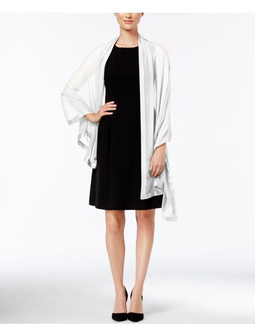 Calvin Klein Elegant Satin-Trim Chiffon Evening Wrap