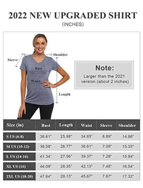 CHICHO Women's V Neck Workout Shirt with Pocket Short Sleeve Moisture Wicking Top for Running Hiking Yoga T-Shirt