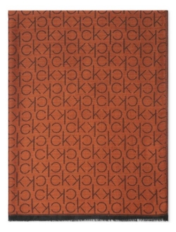 Monogram CK Logo-Print Pashmina Wrap Scarf