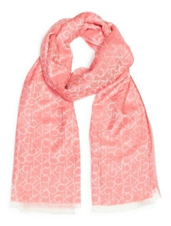 Monogram CK Logo-Print Pashmina Wrap Scarf