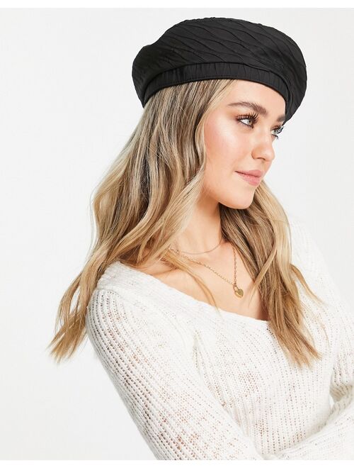 Urban Revivo textured beret in black