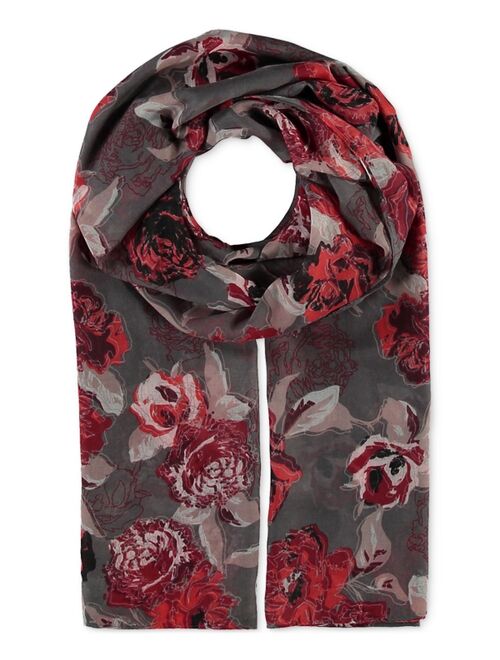 FRAAS Women's Big Flower Patterned Lightweight Oblong Scarf