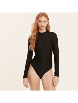 Active ribbed long-sleeve one-piece