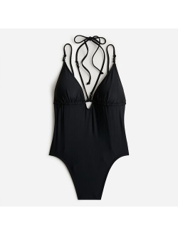 Strappy plunge one-piece with beads