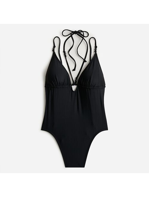 J.Crew Strappy plunge one-piece with beads