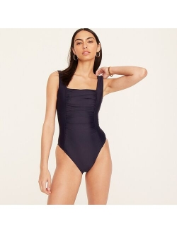 Ruched squareneck one-piece