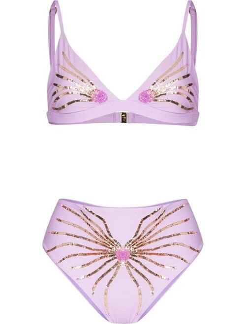 Oceanus Ursula crystal-embellished bikini