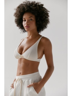 Ribbed Cotton Plunge Bralette