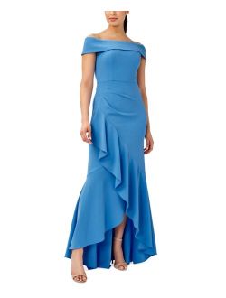 Women's Ruffled Off-The-Shoulder Gown