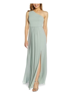 One-Shoulder Chiffon Gown