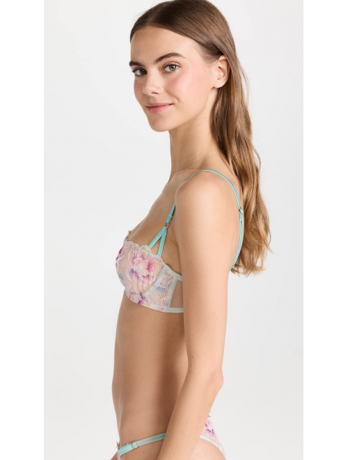 Fleur Du Mal Pixie butterfly-embroidered balconette bra