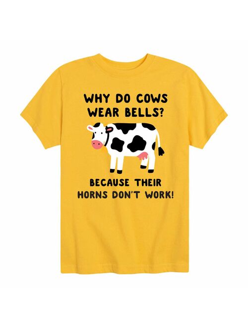 Boys 8-20 Why Do Cows Wear Bells Graphic Tee