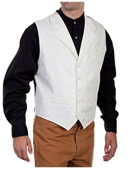 Men's Cream Paisley Vest - Rw093-Crm