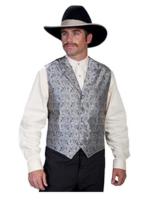 Scully Men's Cream Paisley Vest - Rw093-Crm