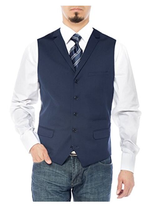 Salvatore Exte Men's Notch Lapel Casual Vest Modern Fit Dress Suit Waistcoat