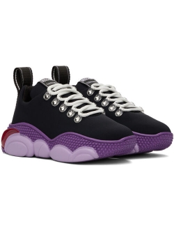 Black & Purple Teddy Bubble Sneakers
