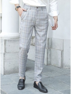 Men Plaid Tailored Pants