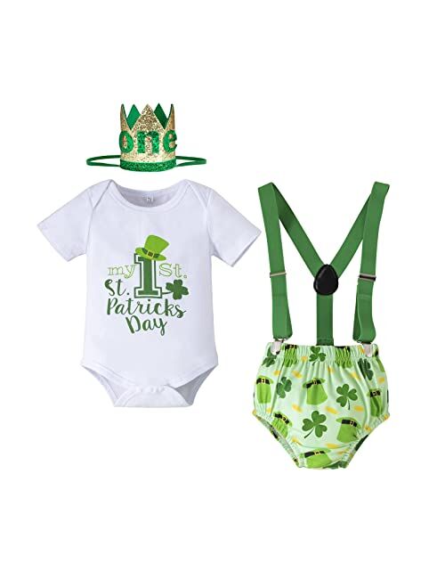 ODASDO Baby Boy Jungle Safari Theme 1st 2nd Birthday Cake Smash Outfit Romper T-shirt Shorts Suspenders Headband Set