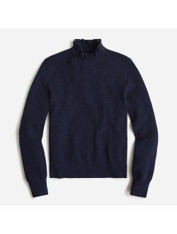 Ruffleneck merino wool sweater