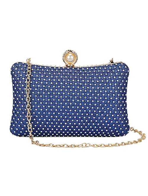 Girly Handbags Womens Diamante Glitter Compact Clutch Bag