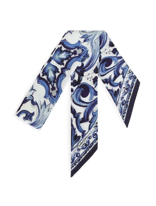 Dolce & Gabbana Majolica bandeau silk twill scarf