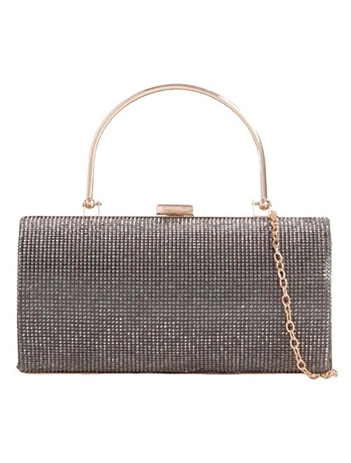 Girly Handbags Womens Sparkly Rhinestones Hard Case Clutch Bag