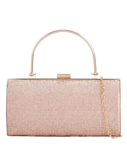 Girly Handbags Womens Sparkly Rhinestones Hard Case Clutch Bag