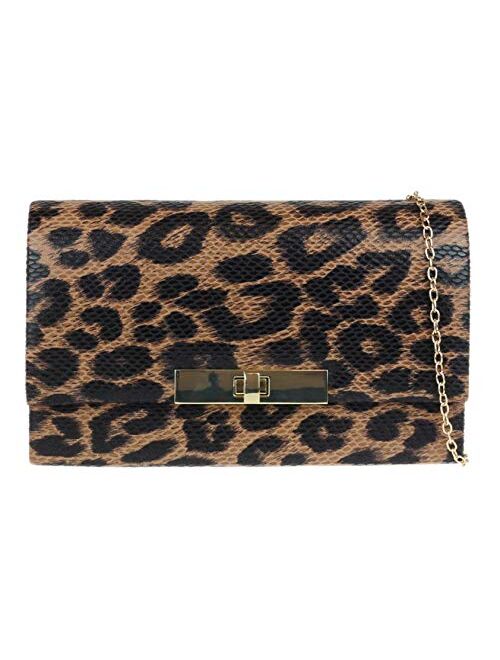 Girly Handbags Womens Animal Print Clutch Bag