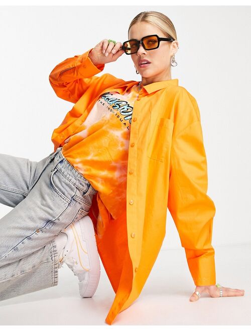 COLLUSION oversized shirt in bright orange