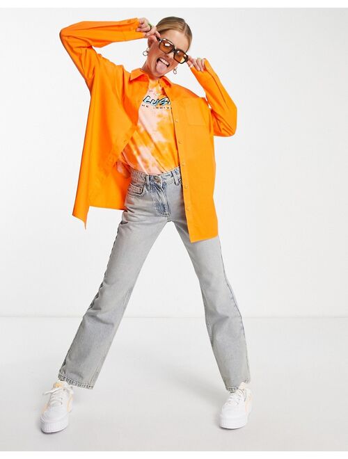 COLLUSION oversized shirt in bright orange