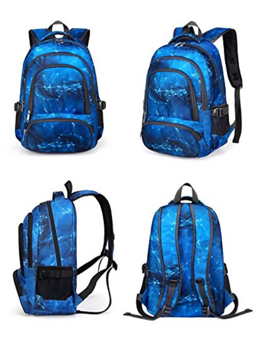 BLUEFAIRY Boys Backpack for Kids Elementary School Bags Kindergarten Middle School Bookbags Lightweight Durable Girls Gift (Stars,Blue)